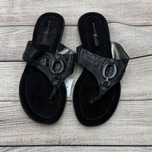 Bandolino Black Croc-Embossed Women's Sandals